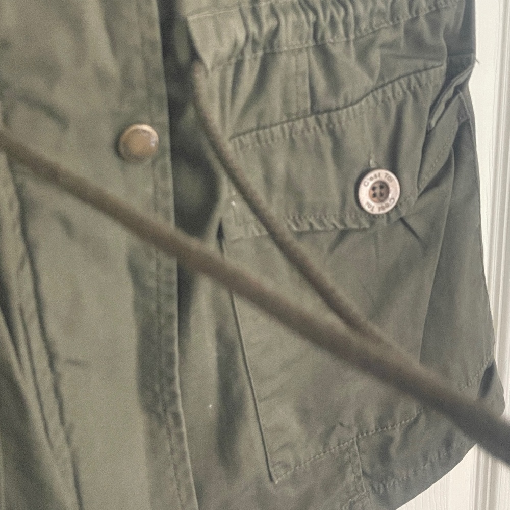 C'estToi women's olive green Utility Style Long Vest - Size M. #410 - Picture 7 of 13